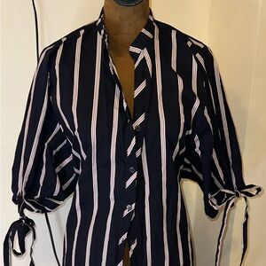 Zara Black and White Striped Men's Shirt